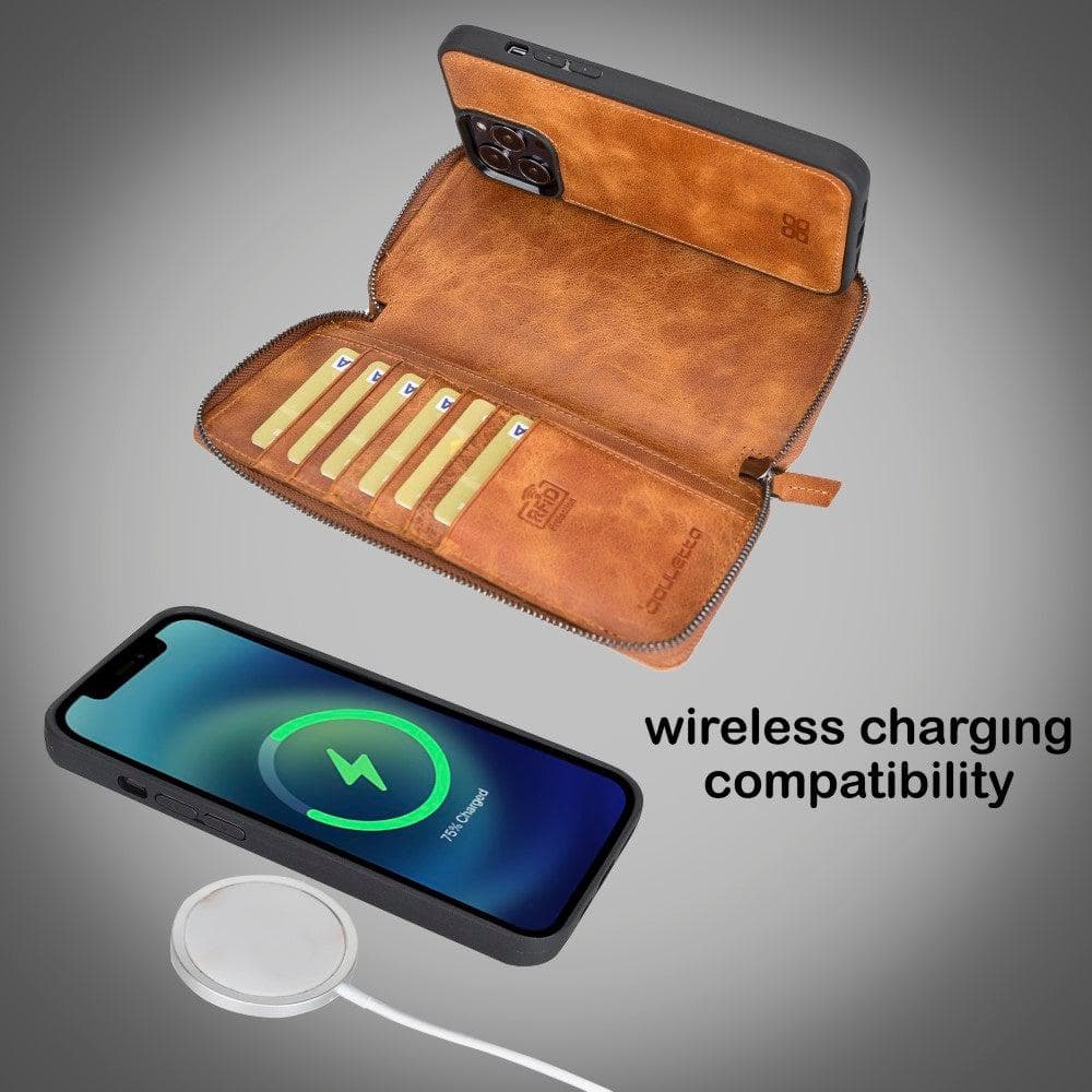 Abnehmbare Leder-Reißverschluss-Brieftaschen-Hüllen für die Apple iPhone 13 Serie
