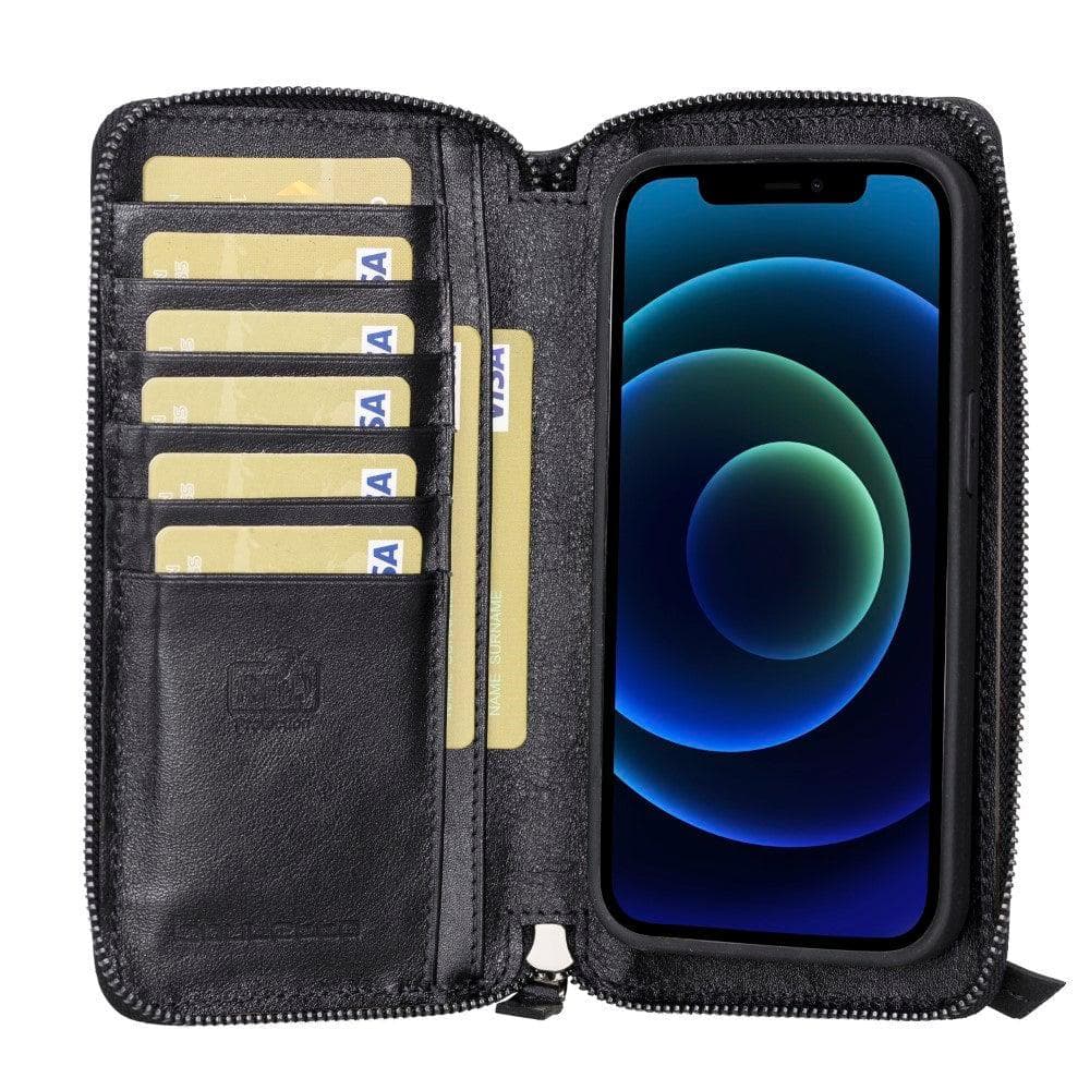 Abnehmbare Leder-Reißverschluss-Brieftaschen-Hüllen für die Apple iPhone 13 Serie