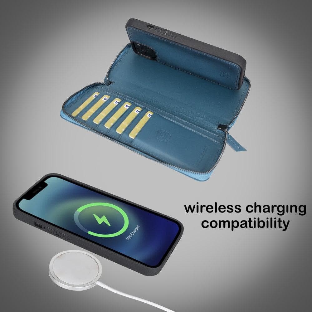 Abnehmbare Leder-Reißverschluss-Brieftaschen-Hüllen für die Apple iPhone 13 Serie