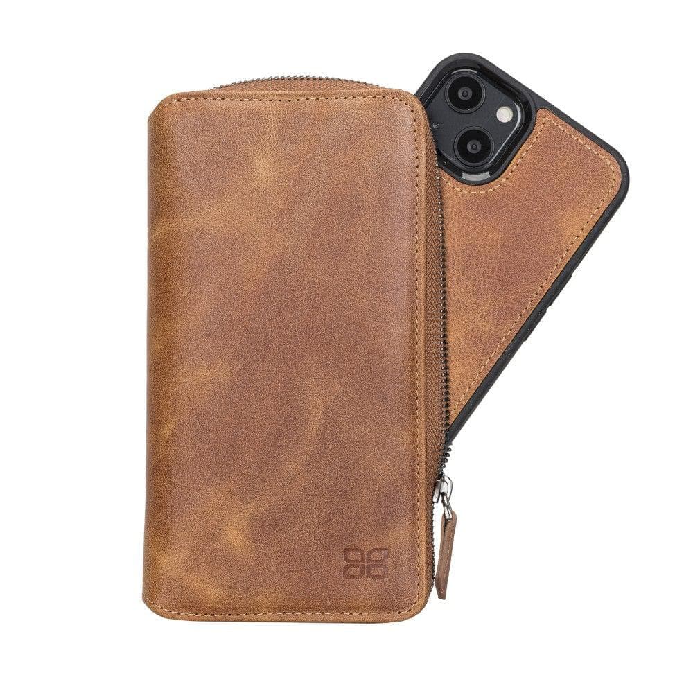 Abnehmbare Leder-Reißverschluss-Brieftaschen-Hüllen für die Apple iPhone 13 Serie