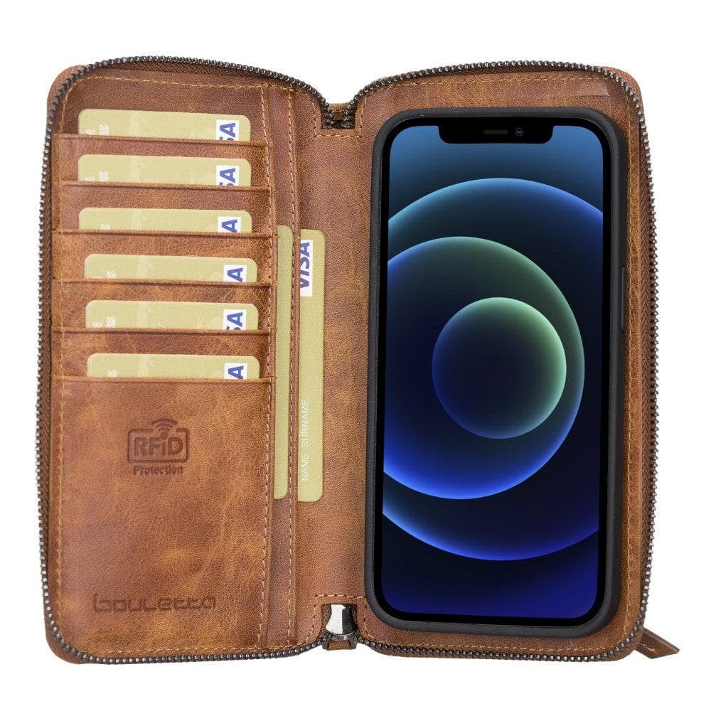 Abnehmbare Leder-Reißverschluss-Brieftaschen-Hüllen für die Apple iPhone 13 Serie