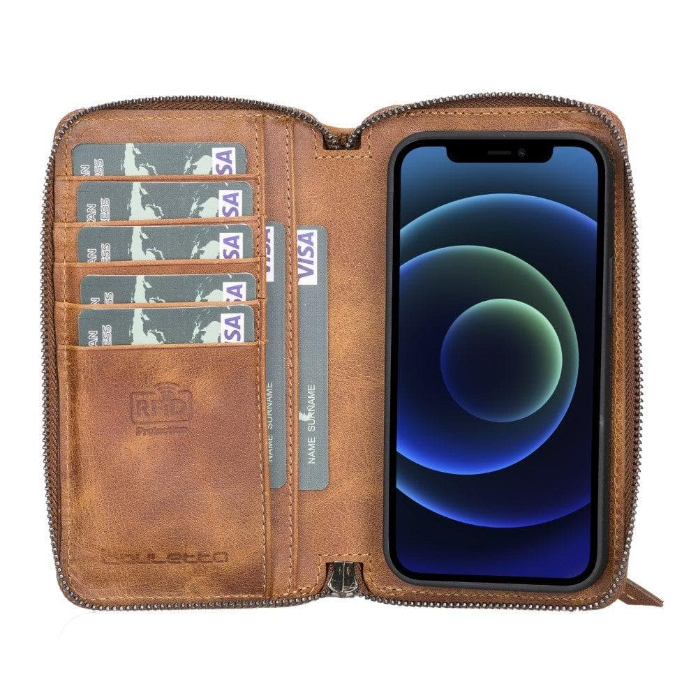 Abnehmbare Leder-Reißverschluss-Brieftaschen-Hüllen für die Apple iPhone 13 Serie