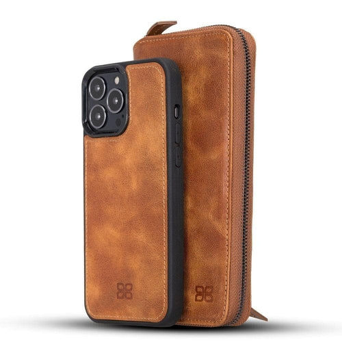 Abnehmbare Leder-Reißverschluss-Brieftaschen-Hüllen für die Apple iPhone 13 Serie