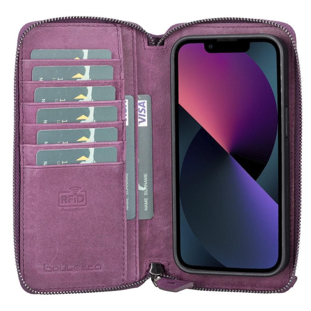 Abnehmbare Leder-Reißverschluss-Brieftaschen-Hüllen für die Apple iPhone 13 Serie
