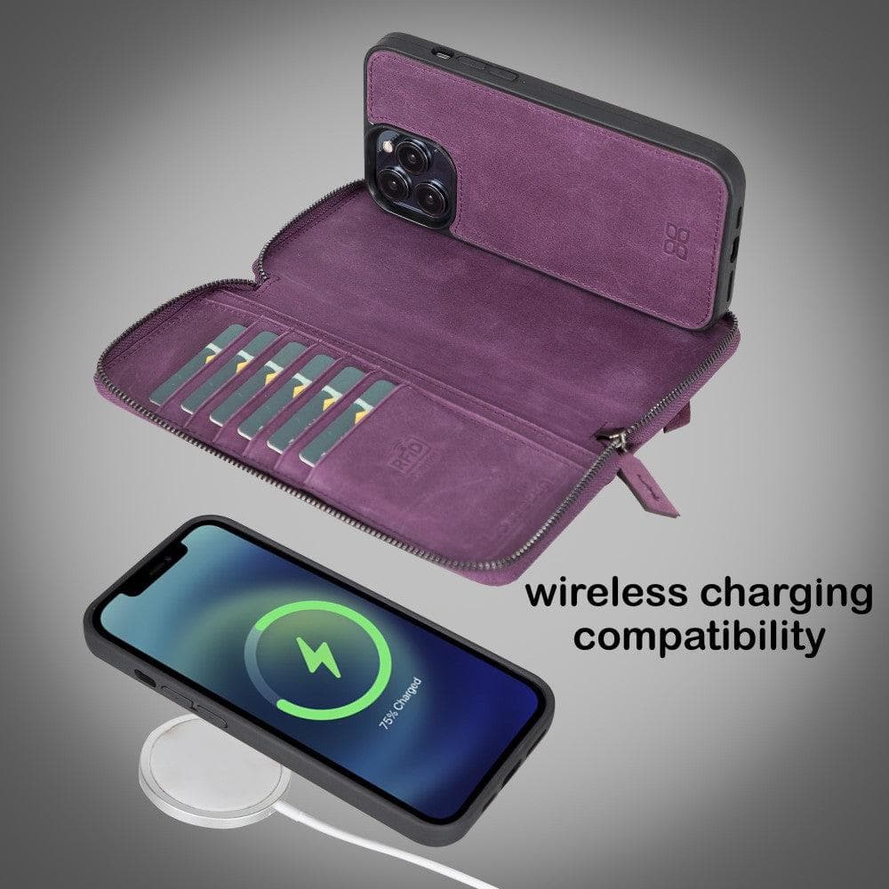 Abnehmbare Leder-Reißverschluss-Brieftaschen-Hüllen für die Apple iPhone 13 Serie