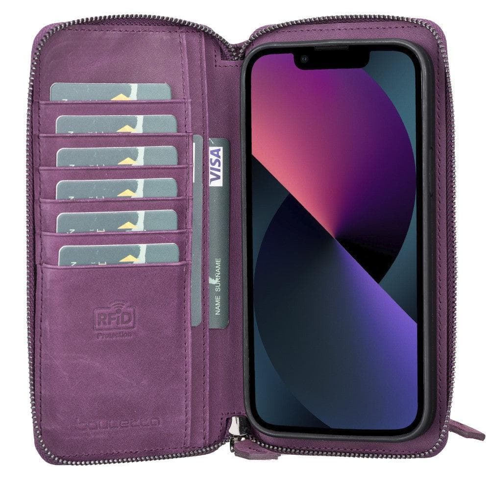 Abnehmbare Leder-Reißverschluss-Brieftaschen-Hüllen für die Apple iPhone 13 Serie