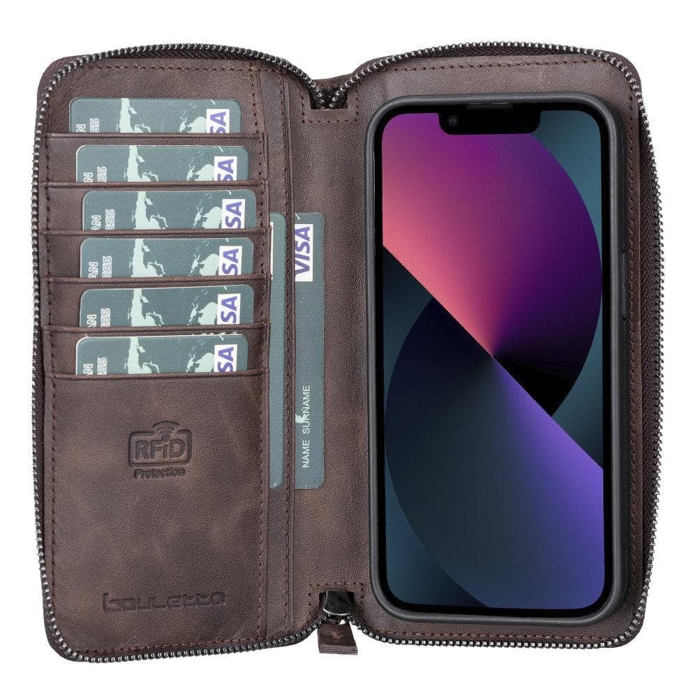 Abnehmbare Leder-Reißverschluss-Brieftaschen-Hüllen für die Apple iPhone 13 Serie