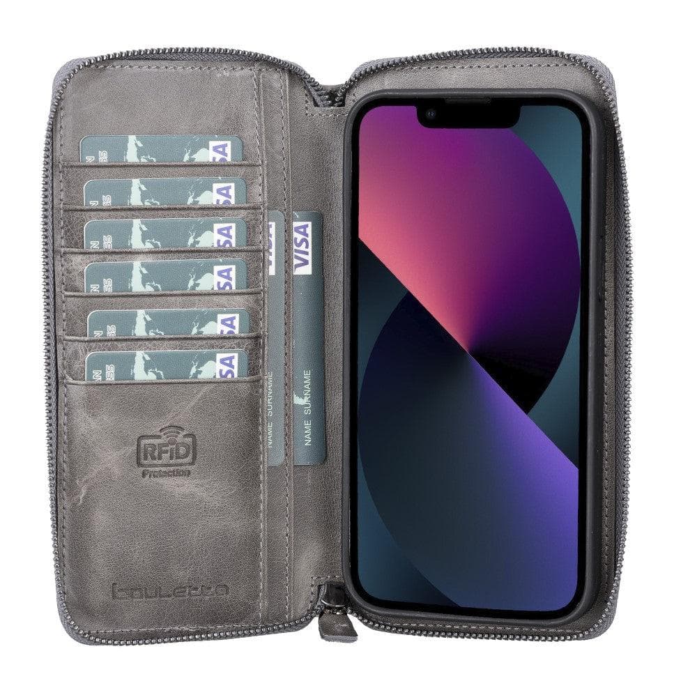 Abnehmbare Leder-Reißverschluss-Brieftaschen-Hüllen für die Apple iPhone 13 Serie