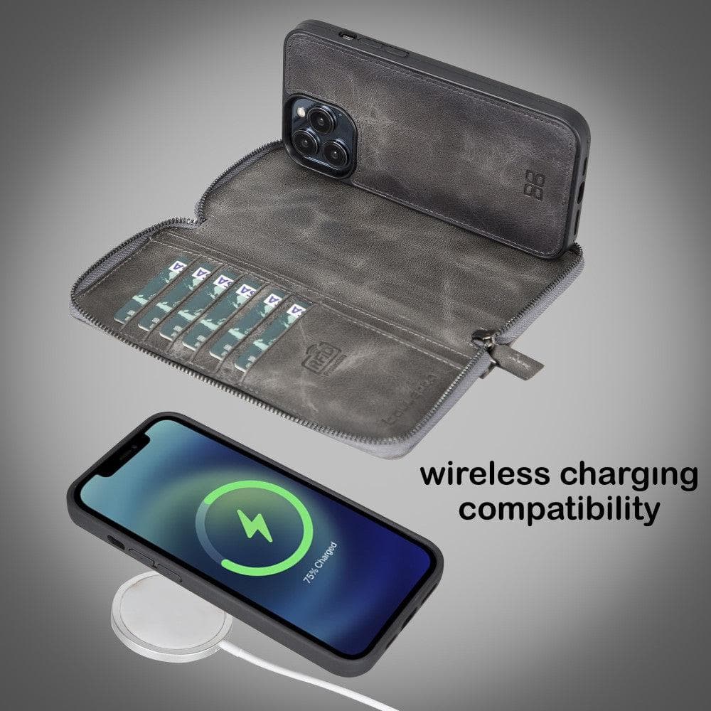 Abnehmbare Leder-Reißverschluss-Brieftaschen-Hüllen für die Apple iPhone 13 Serie