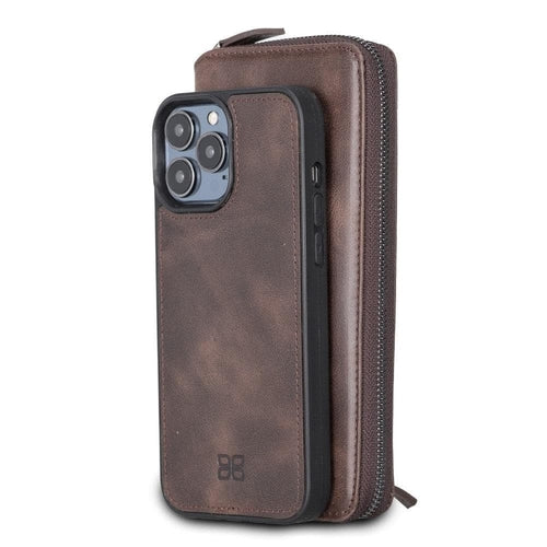 Abnehmbare Leder-Reißverschluss-Brieftaschen-Hüllen für die Apple iPhone 13 Serie