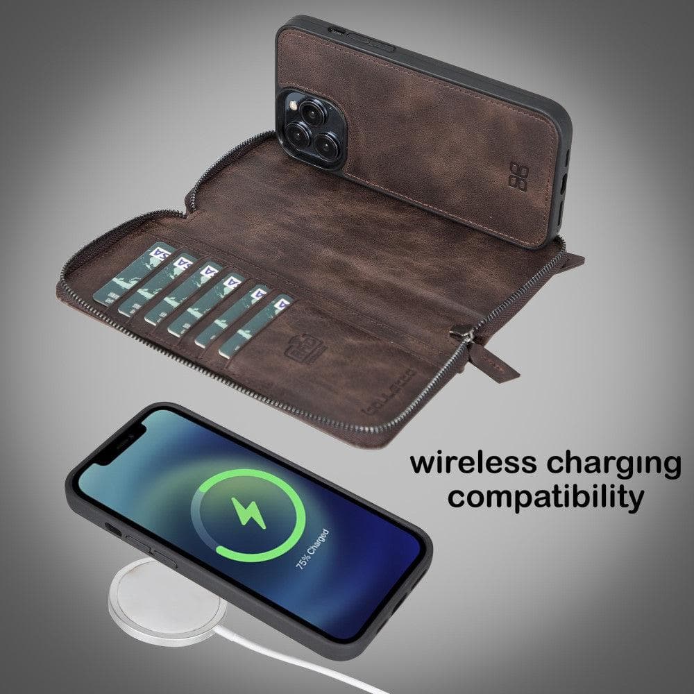 Abnehmbare Leder-Reißverschluss-Brieftaschen-Hüllen für die Apple iPhone 13 Serie