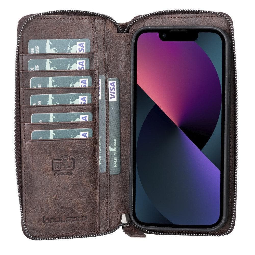 Abnehmbare Leder-Reißverschluss-Brieftaschen-Hüllen für die Apple iPhone 13 Serie