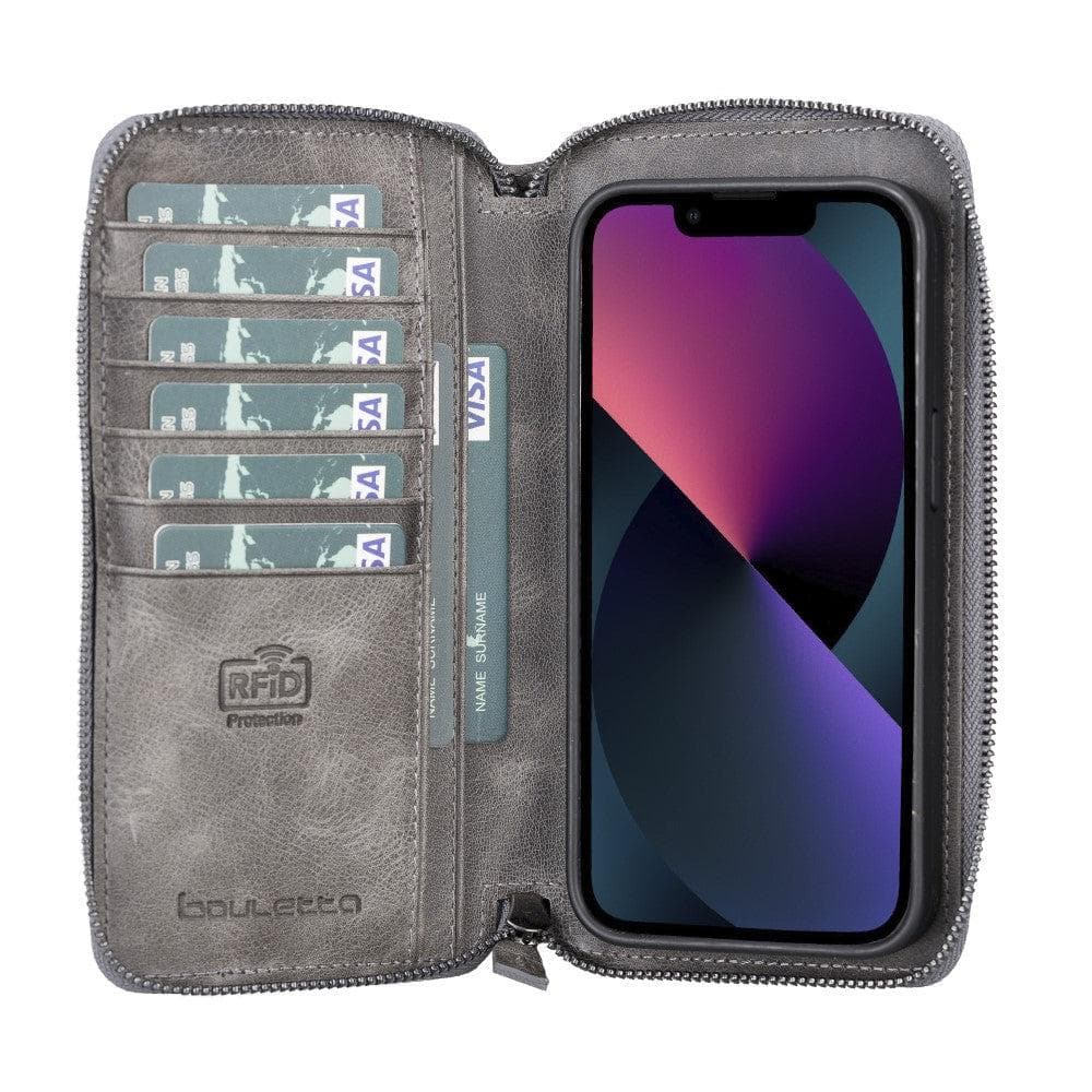 Abnehmbare Leder-Reißverschluss-Brieftaschen-Hüllen für die Apple iPhone 13 Serie