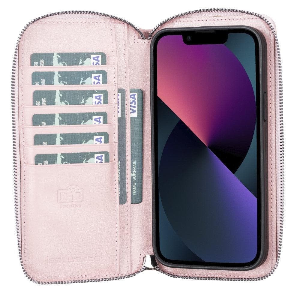 Abnehmbare Leder-Reißverschluss-Brieftaschen-Hüllen für die Apple iPhone 13 Serie
