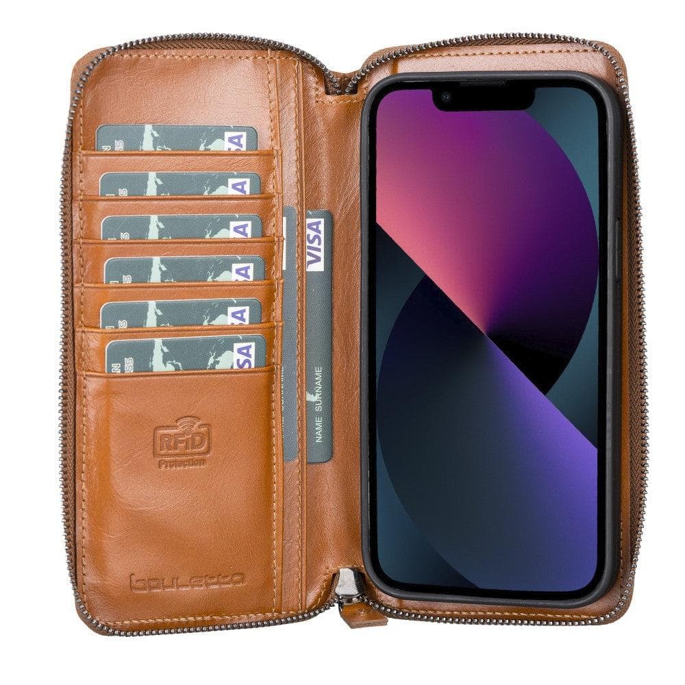 Abnehmbare Leder-Reißverschluss-Brieftaschen-Hüllen für die Apple iPhone 13 Serie