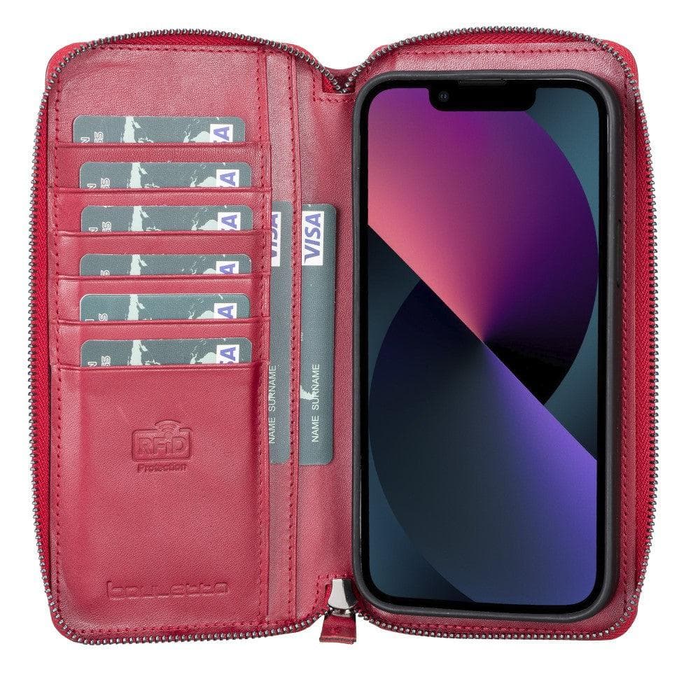 Abnehmbare Leder-Reißverschluss-Brieftaschen-Hüllen für die Apple iPhone 13 Serie