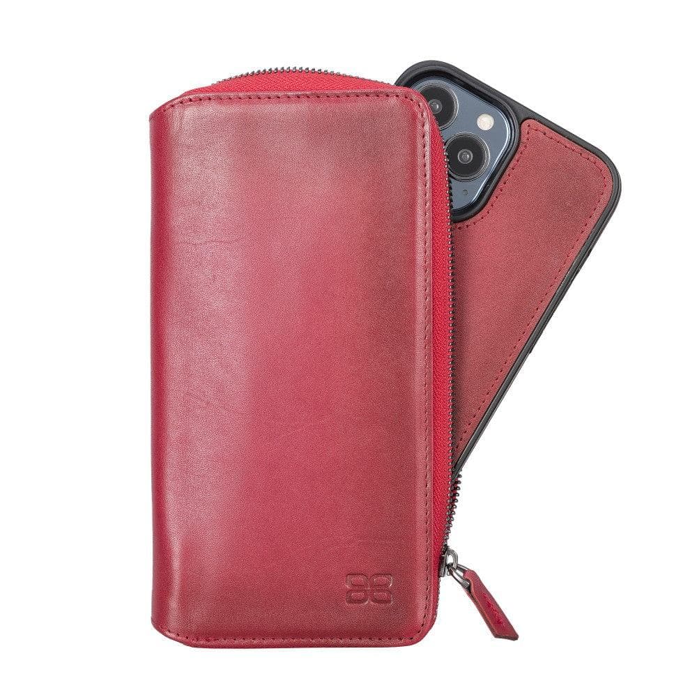 Abnehmbare Leder-Reißverschluss-Brieftaschen-Hüllen für die Apple iPhone 13 Serie