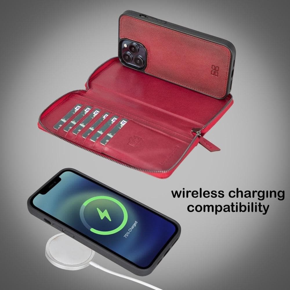 Abnehmbare Leder-Reißverschluss-Brieftaschen-Hüllen für die Apple iPhone 13 Serie