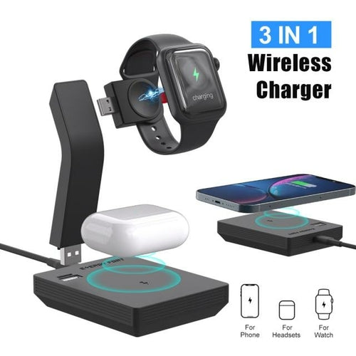 Ninja 15W 3-in-1-Schnellladestation für Mobiltelefone