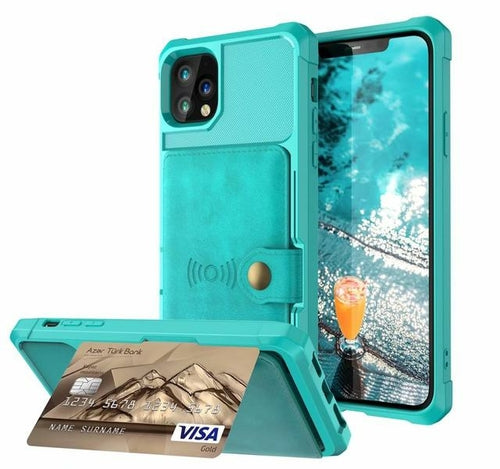 Funda protectora magnética de cuero tipo cartera 360 para iPhone