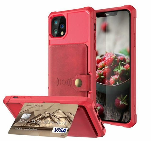 Funda protectora magnética de cuero tipo cartera 360 para iPhone