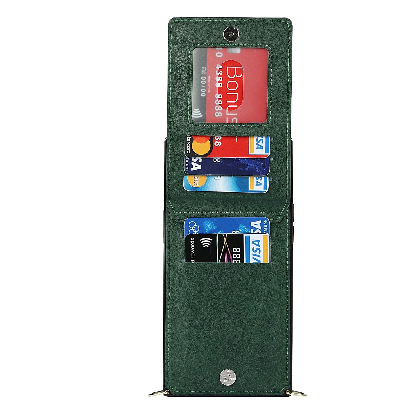 Funda con cremallera delgada para iPhone con correa cruzada