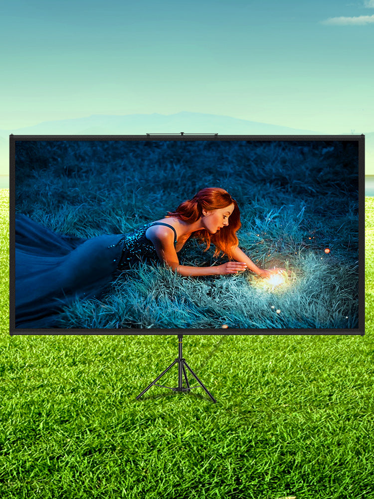 SucceBuy 100 Inch Tripod Projector Screen with Stand 16:9 4K HD Portable Projection Home Cinema for Indoor & Outdoor Projection