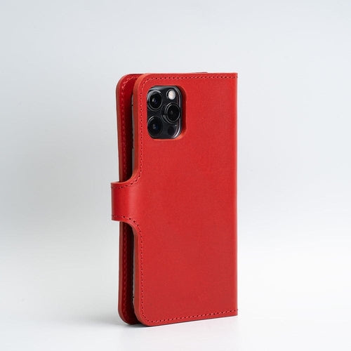Top-Grain Leather Folio Case Wallet for iPhone 12/13 Series with