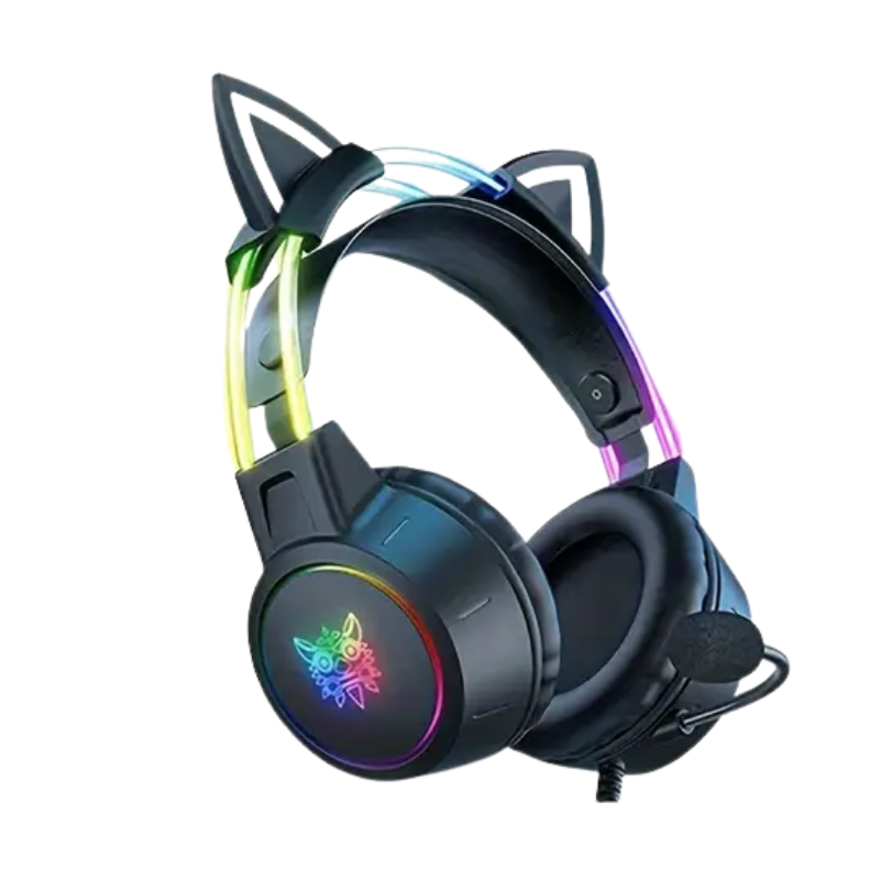 Gaming Headset with Detachable Cat Ear Microphone-0