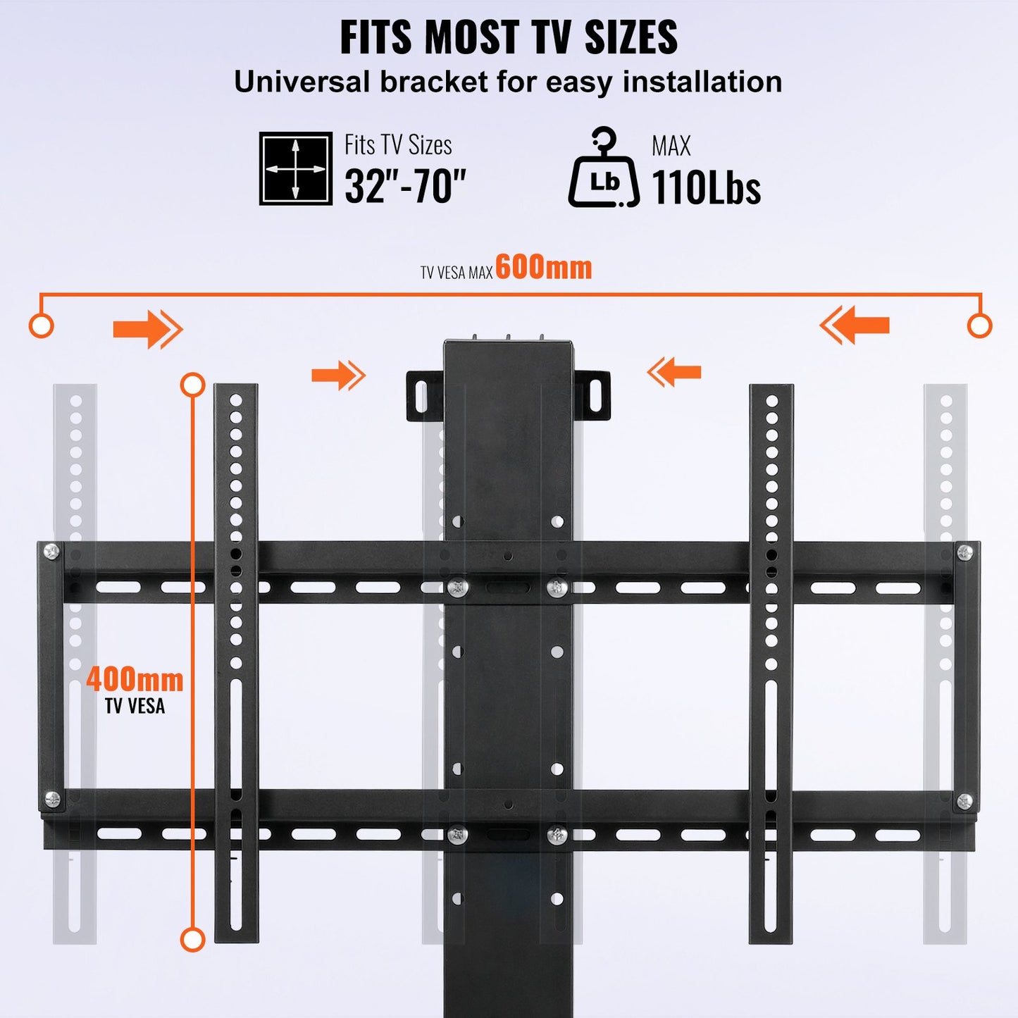 Soporte de elevación motorizado para TV para pantallas de 66 a 152,4 cm
