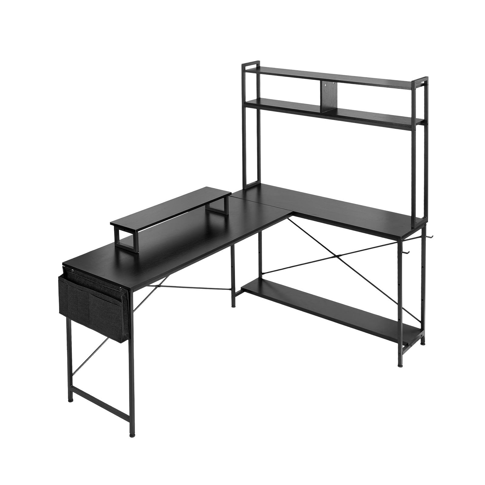 L-Shaped Computer Desk, 1.7m Reversible Corner Gaming Desk with