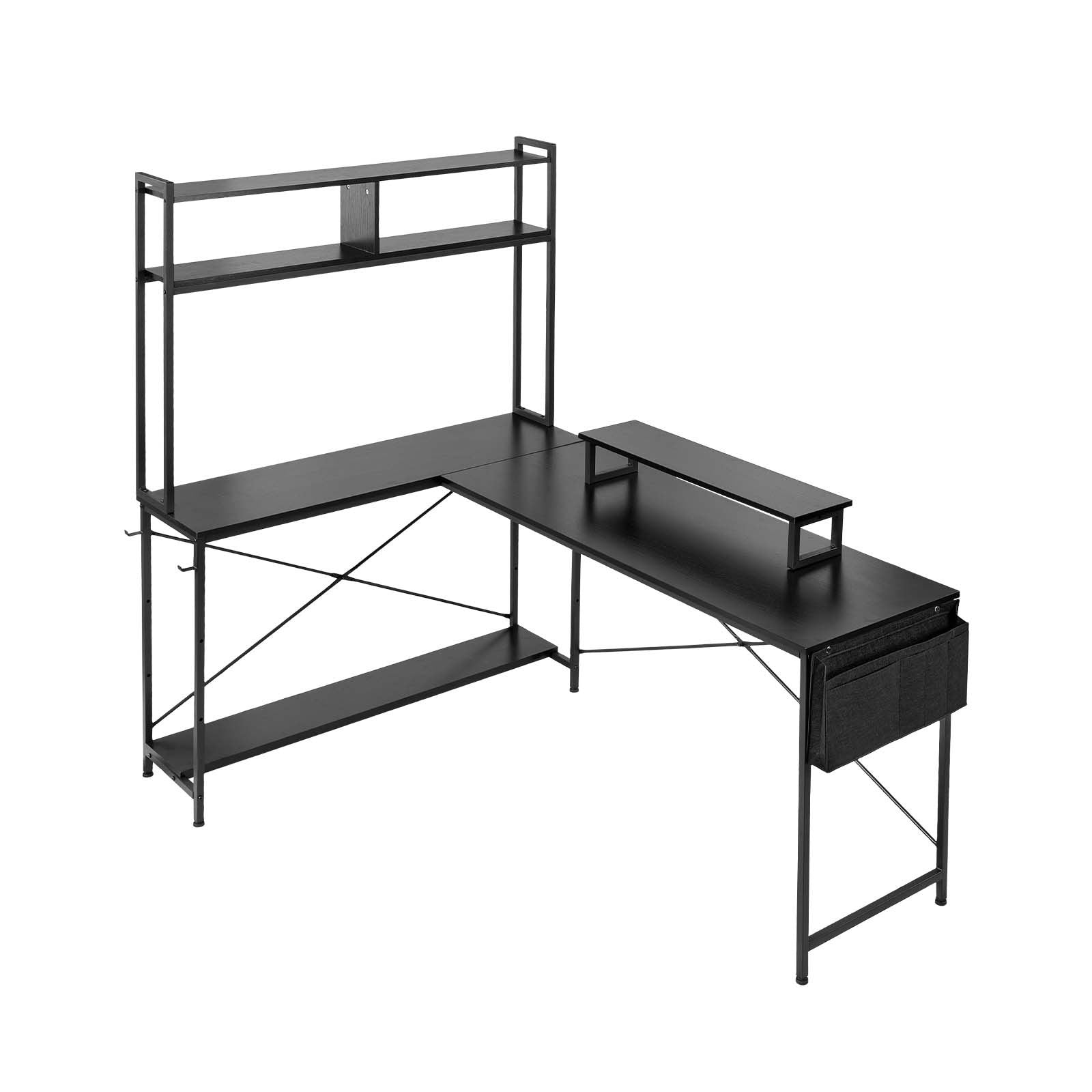 L-Shaped Computer Desk, 1.7m Reversible Corner Gaming Desk with