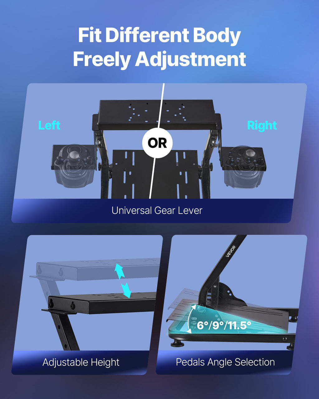 Racing Wheel Stand, Adjustable & Foldable Simulator Stand for Logitech