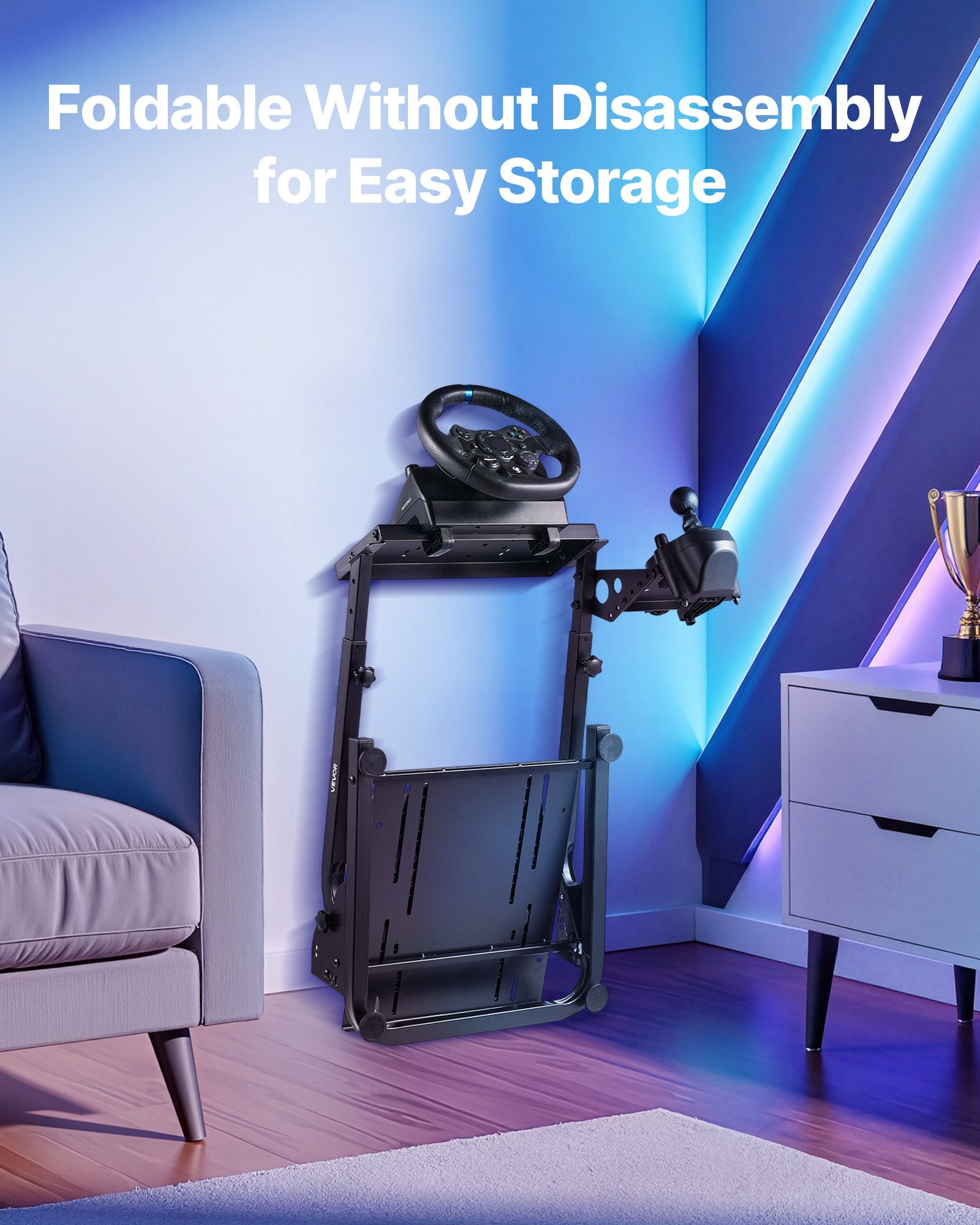 Racing Wheel Stand, Adjustable & Foldable Simulator Stand for Logitech