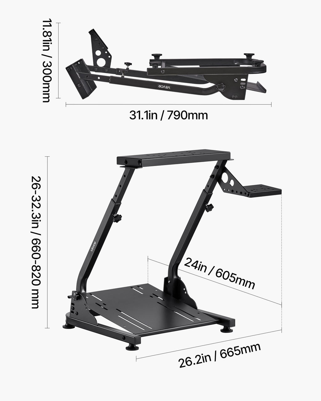 Racing Wheel Stand, Adjustable & Foldable Simulator Stand for Logitech