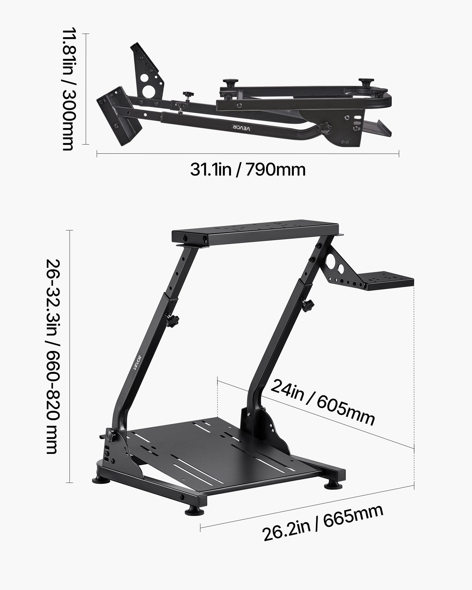 Racing Wheel Stand, Adjustable & Foldable Simulator Stand for Logitech