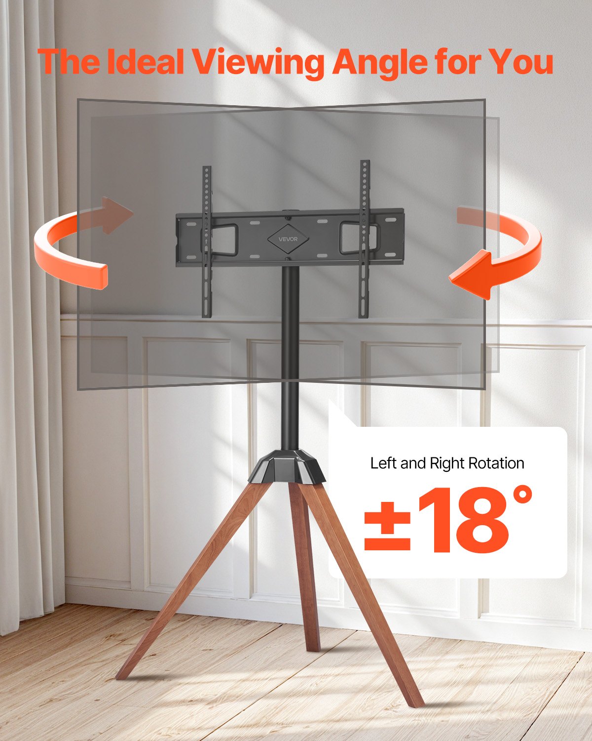 Tripod Easel TV Stand, for 40-65 inch Flat Screen/Curved TVs Up to 99