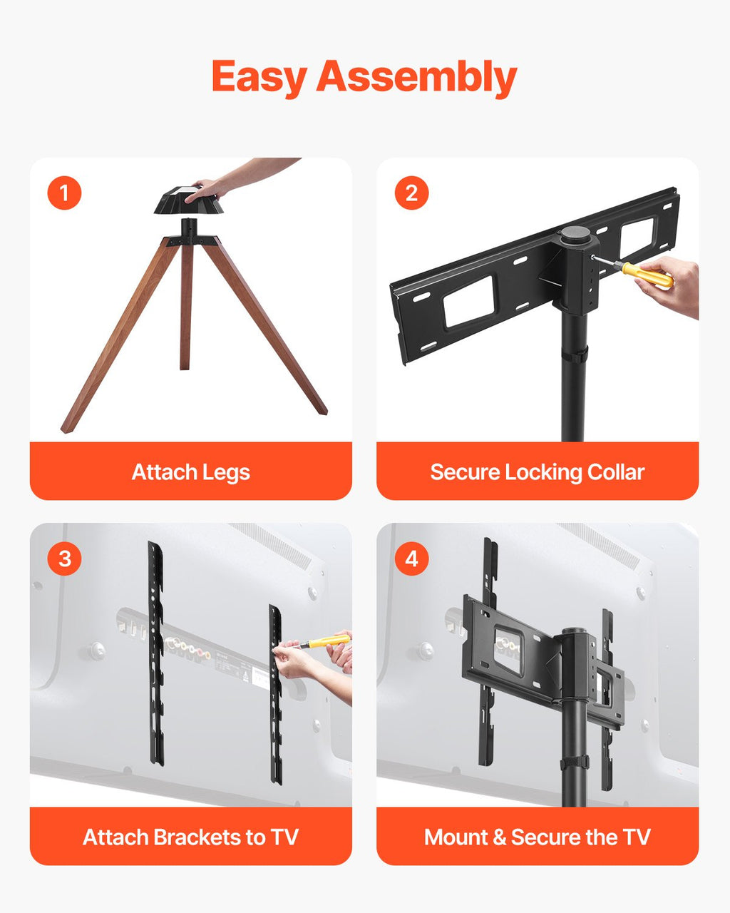 Tripod Easel TV Stand, for 40-65 inch Flat Screen/Curved TVs Up to 99