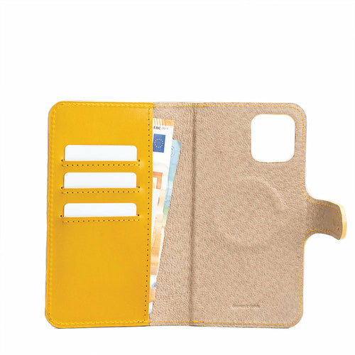 Top-Grain Leather Folio Case Wallet for iPhone 12/13 Series with